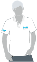 Picture of IAM Roadsmart Unisex Polo Shirt White Medium.
